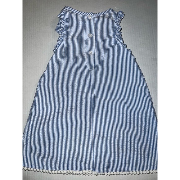 GoodLad girls striped seersucker ruffled nautical,sailboat,crab,anchor dress 2T - Picture 4 of 7